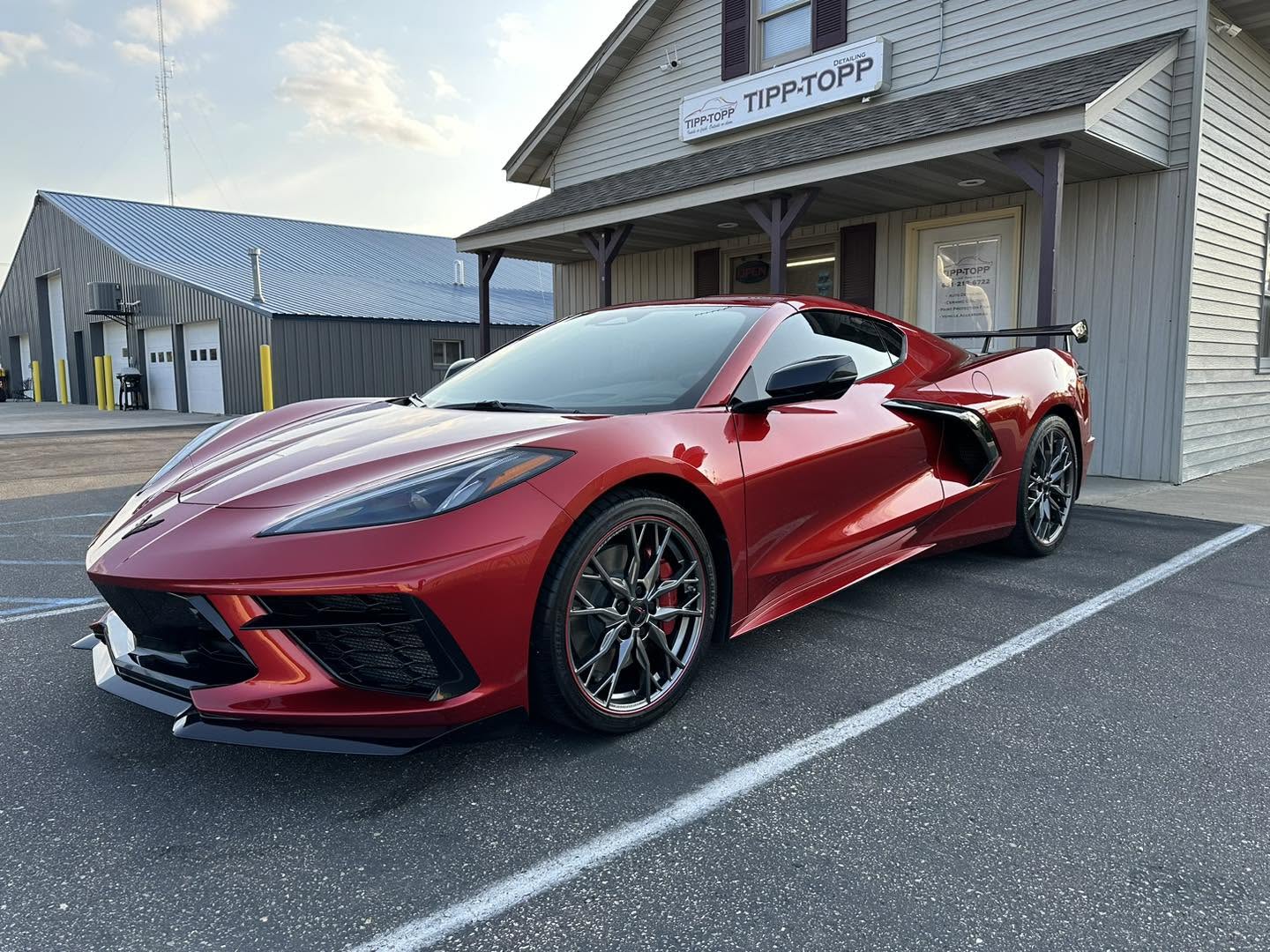 Red Corvette ceramic coating
